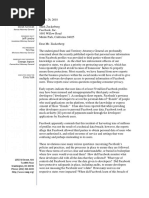 Letter to Facebook