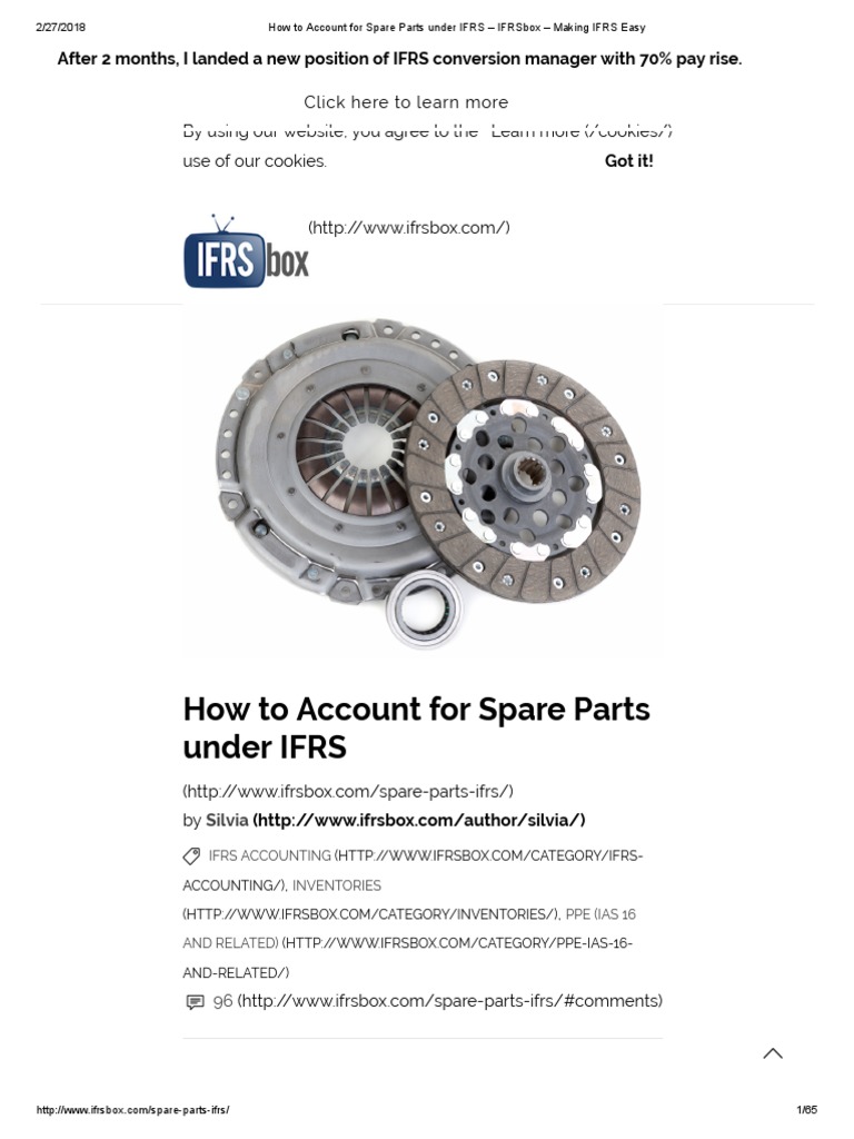 How To Account For Spare Parts Under IFRS IFRSbox Making IFRS Easy