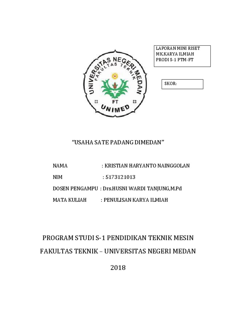 Laporan Mini Riset Karya Ilmiah Docx