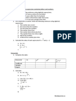 184 - ALGEBRA Exercises