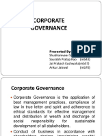 Corporate Governance: Shubhamveer Singh (mb15) Saurabh Pratap Rao (mb43) Jai Prakash Kushwaha (mb57) Ankur Jaiswal (mb70)