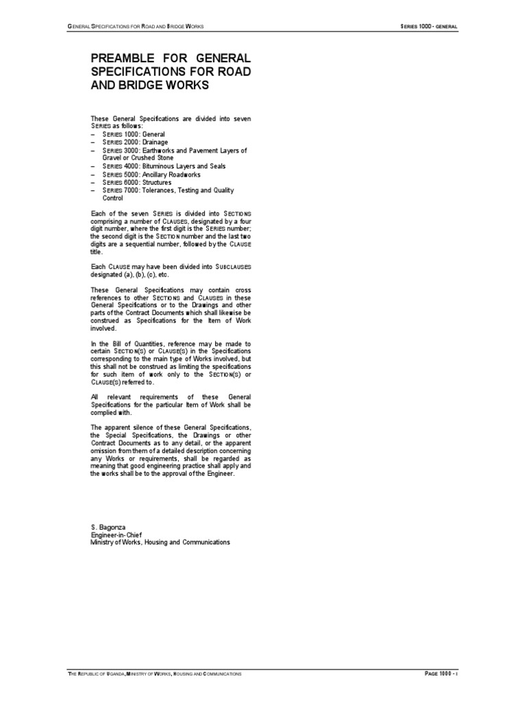 Uganda Road and Bridge Specifications | PDF | Road | Road Surface