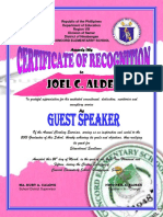 Pink Certificate of Recognition