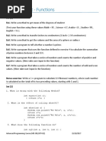 Exercise Sheet 1 - Functions