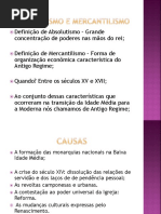 Absolutismo e Mercantilismo