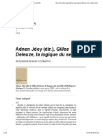 Adnen Jdey (Dir.), Gilles Deleuze, La Logique Du Sensible