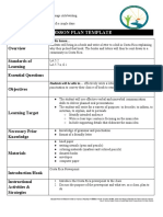 Lesson Plan Template: Standards of Learning Essential Questions Objectives