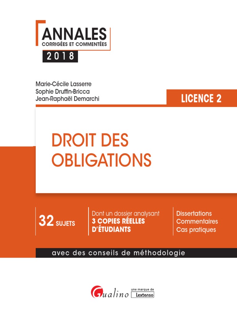 J2l2 Corrigé Droit Des Obligations Annales - 