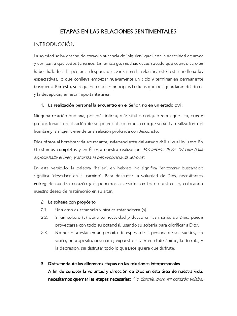 Etapas de las Relaciones Interpersonales | PDF | Amor | Dios