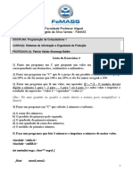 Lista de Exercicios 2 - Parte Resolvida