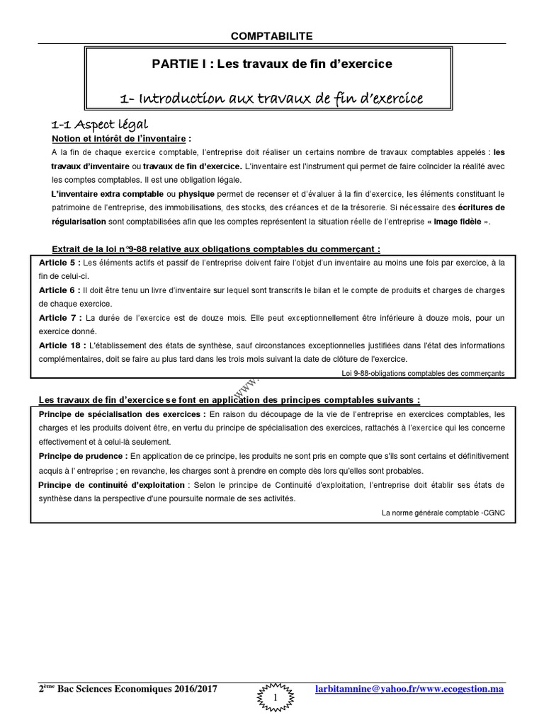 PDF) TD 1 TRAVAUX DE FIN D'EXERCICE