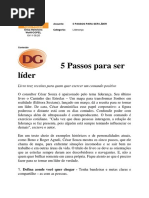 5 Passos Para Ser Líder Não Re