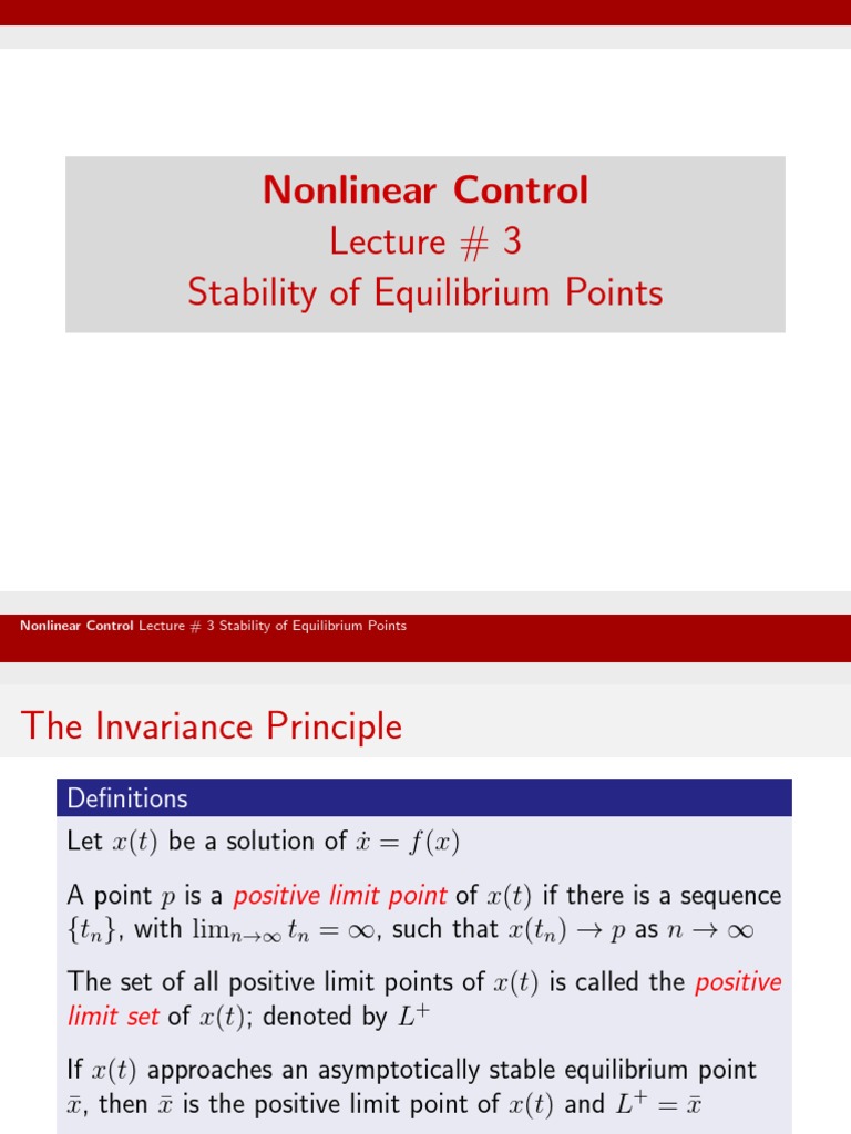 Stability of Equilibrium Points | PDF | Stability Theory | Differential ...