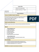 Lesson Plan: Teacher Readiness Common Core/Model Academic Standards