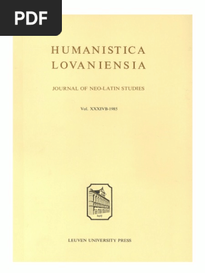 Humanistica Lovaniensia Vol 34b 1985 Pdf Writing Library And Museum