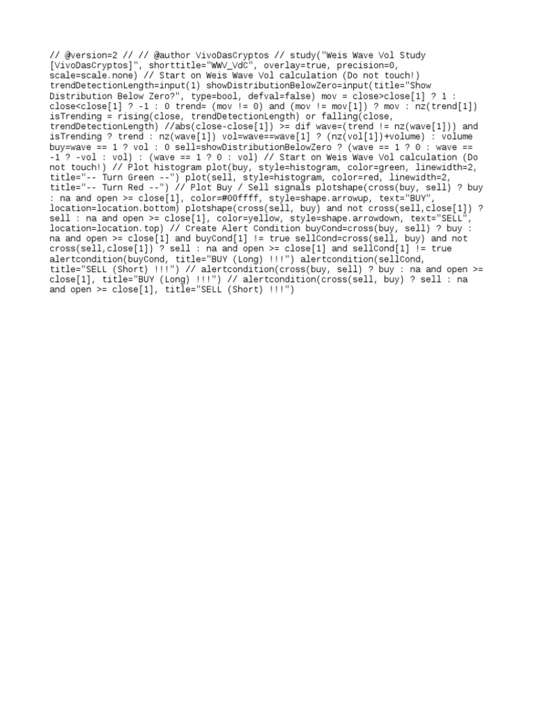 Weis Wave Volume Analysis Script | PDF