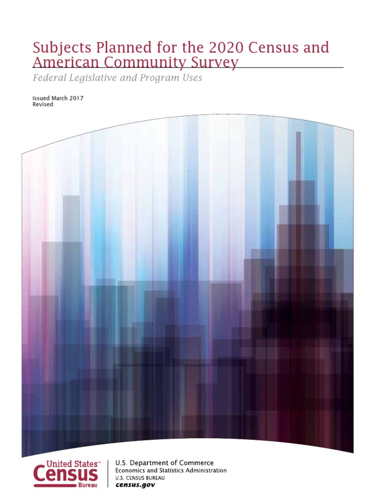 Planned Subjects 2020 Census | PDF | American Community Survey | Race ...