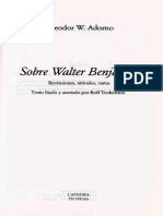 Adorno Theodor W - Sobre Walter Benjamin PDF
