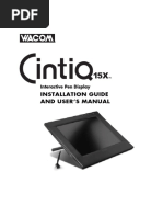 Wacom Cintiq 15X - Installation Guide & User's Manual