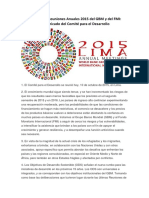 Clausura de Reuniones Anuales 2015 Del GBM y Del FMI - Conclusiones