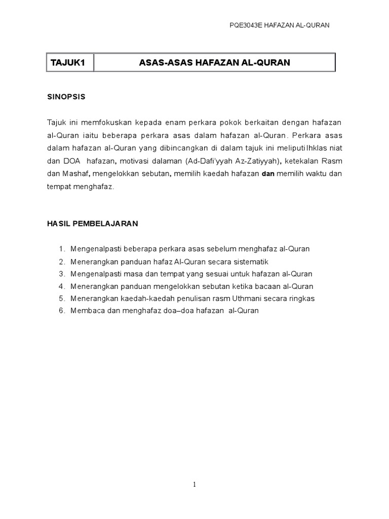 08 1 Asas Asas Hafazan Al Quran Pdf