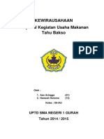 Proposal Kegiatan Usaha Makanan Tahu Bakso