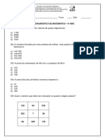 Avaliação Diagnóstica 6 Ano