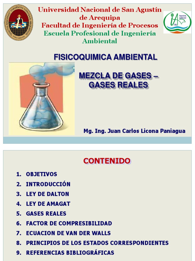 Propiedades y Leyes de Mezclas de Gases | PDF | Gases | Mole (Unidad)