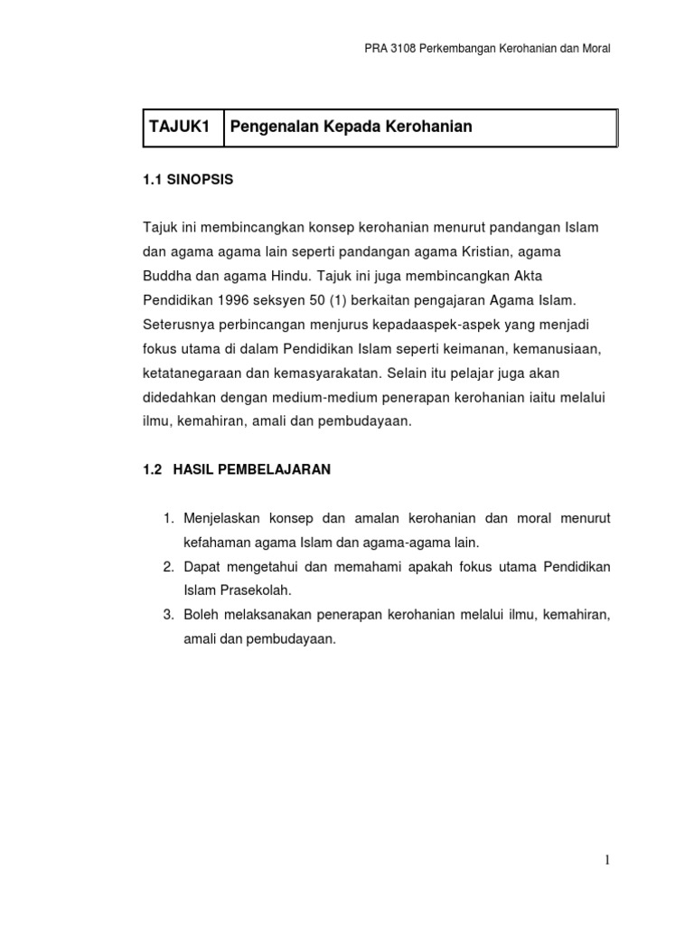 Modul Ppg Kerohanian N Moral Pdf