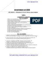 Department of EEE: EE 6604 - Design of Electrical Machines
