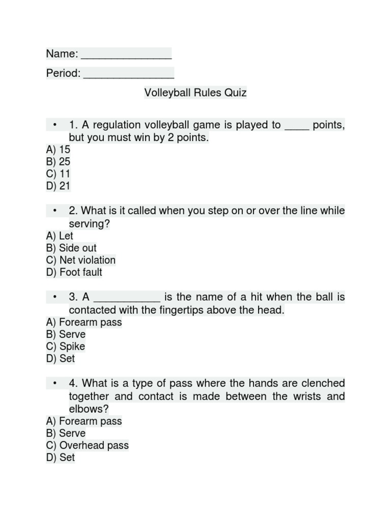 Basic Volleyball Rules