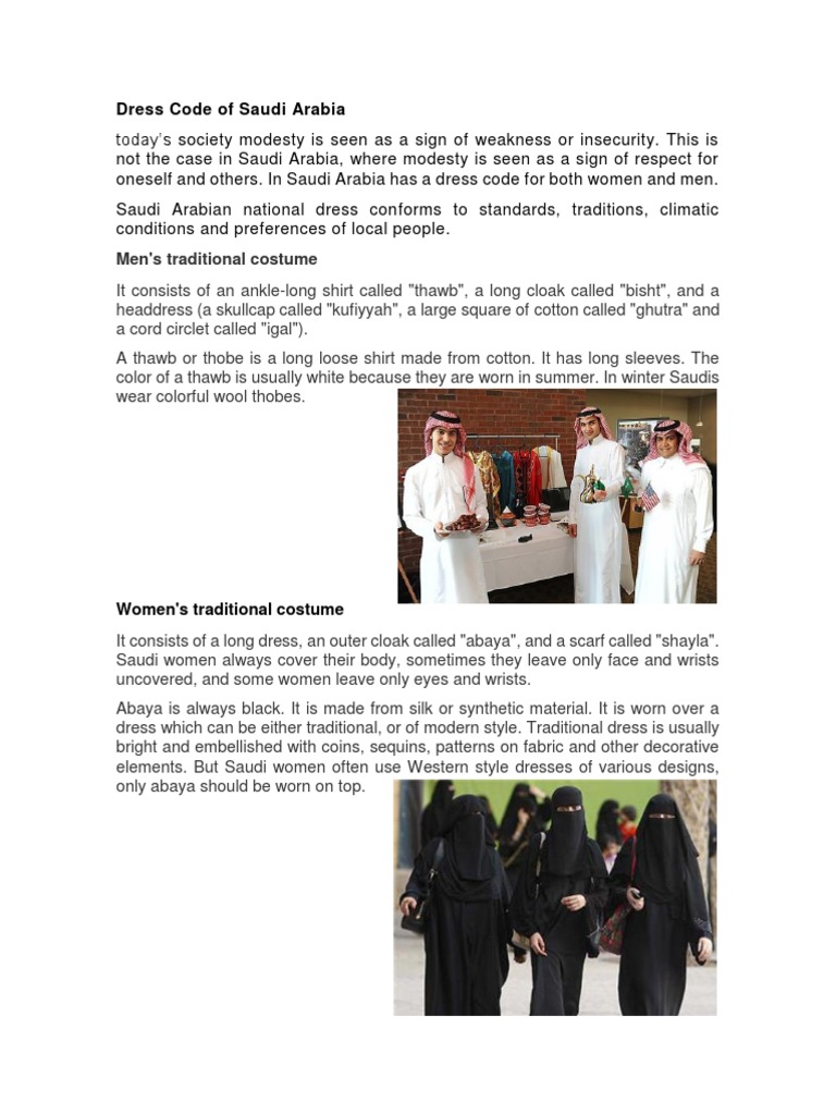 Dress Code of Saudi Arabia PDF