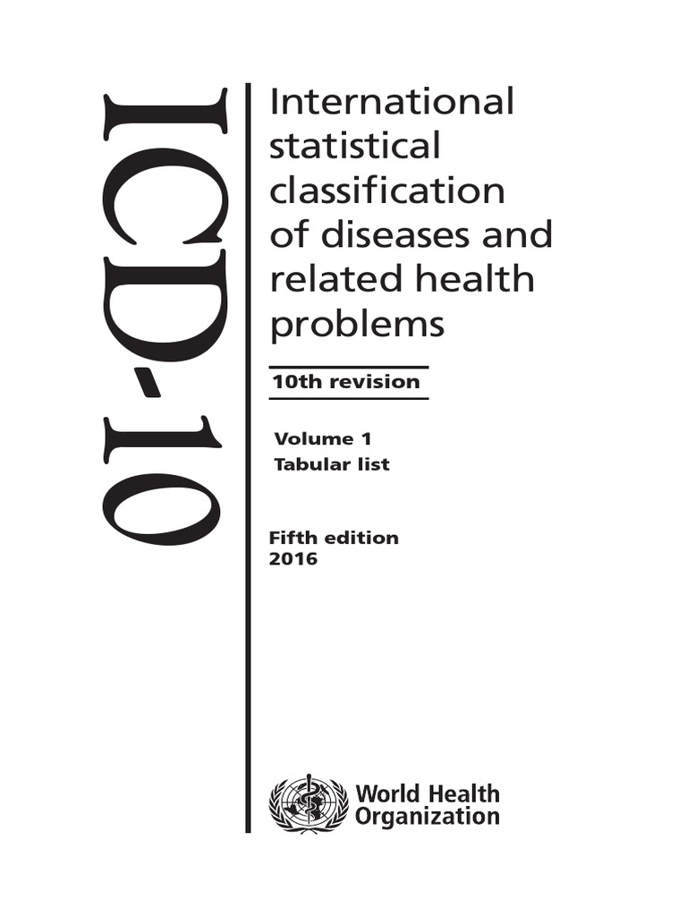 ICD10 PDF International Statistical Classification Of Diseases And Related Health Problems