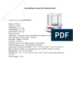 OHAUS CP214 Analytical Balance Specs
