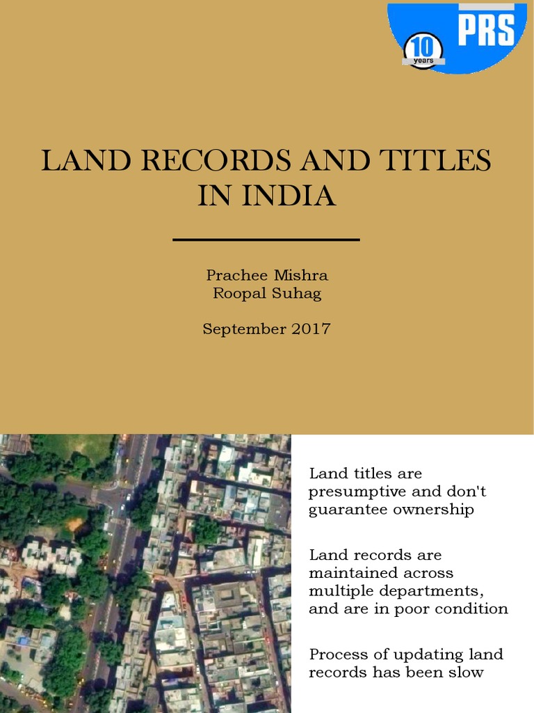 Land Records and Titles in India Deed Title (Property)