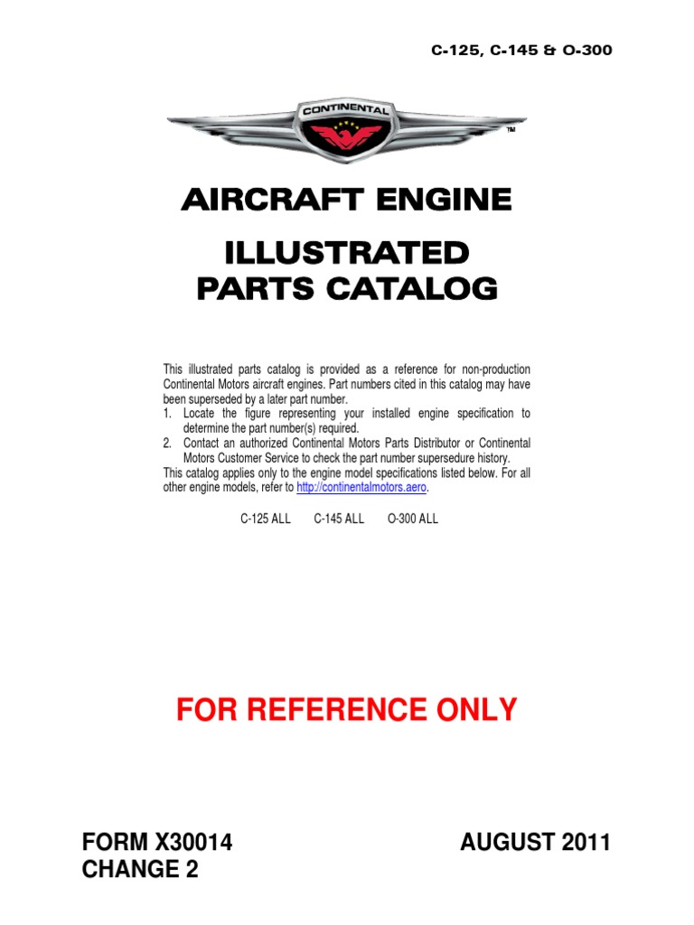 Continental aircaft engine service parts overhaul manual library 0.