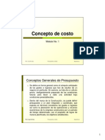 Clase No. 1 - Concepto de Costo PDF