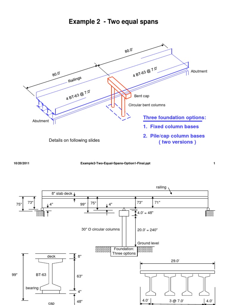 Two Equal Spans Bridge Design Options | PDF | Bridge | Perspective ...
