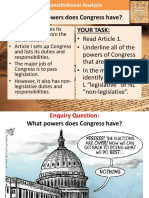 What Powers Does Congress Have? Your Task