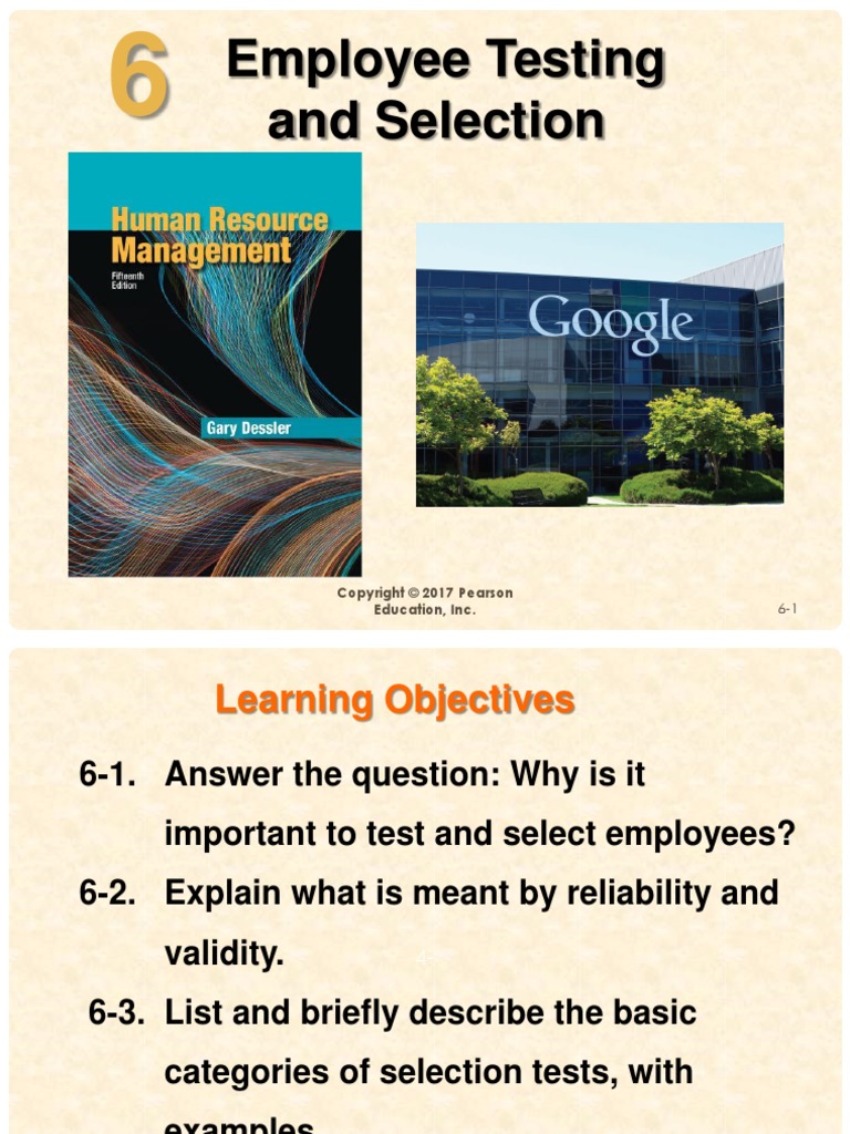 Employee Testing and Selection: Education, Inc | PDF | Validity ...