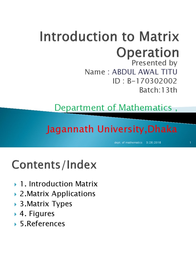 Matrix basics pdf matrix mathematics mathematical concepts