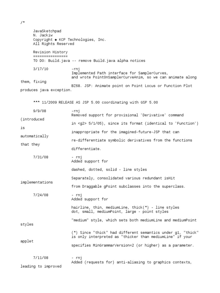 Revision History PDF Parsing Java (Programming Language)