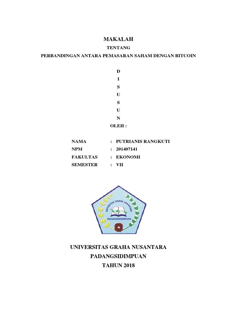 Makalah Perbandingan Bitcoin Dan Saham | PDF | Pengelolaan Keuangan & Uang