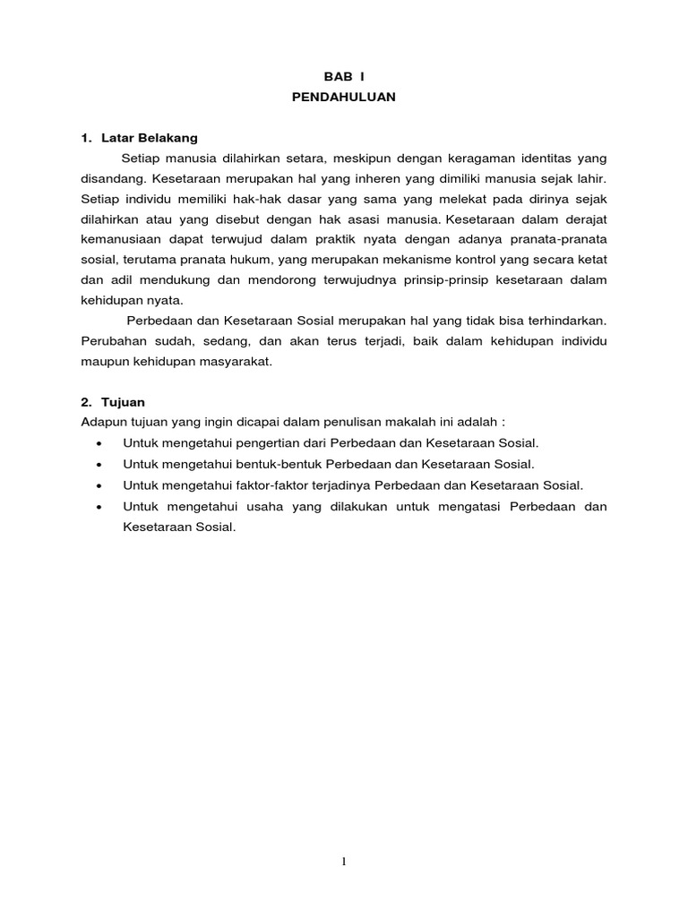 Makalah Perbedaan Dan Kesetaraan Sosial Docx