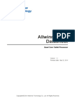 Datasheet Allwinner A33: Quad Core Tablet Processor
