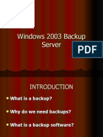 Windows 2003 Backup Server