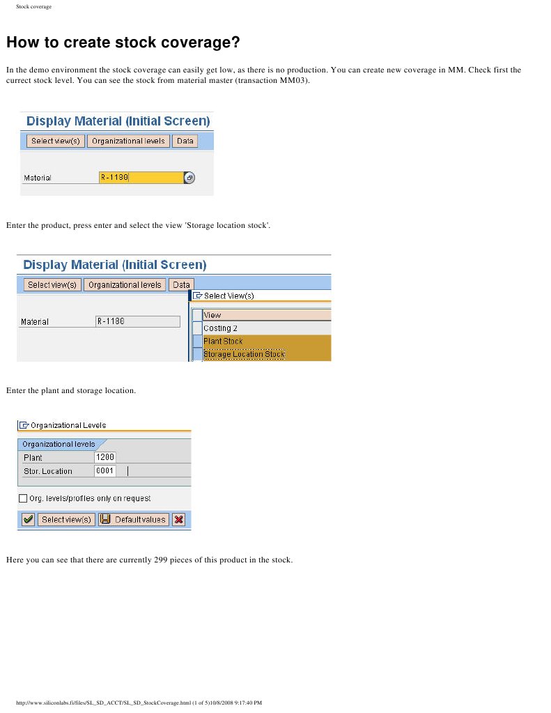 Stock Coverage Guide in MM | PDF | Computers | Technology & Engineering
