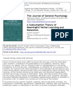 The Journal of General Psychology: To Cite This Article: David P. Ausubel (1962) A Subsumption Theory of Meaningful