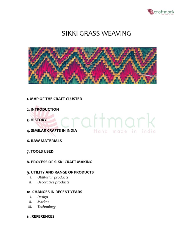 P026 Sikki Grass Weaving | PDF | Basket Weaving | Jewellery