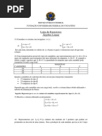 Exercícios de Algebra Linear